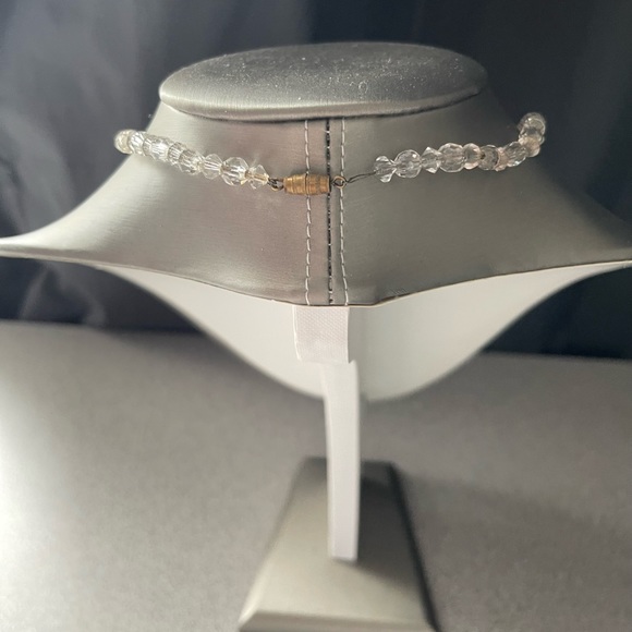 Vintage Art Deco Clear Glass Bead Necklace - Picture 3 of 6